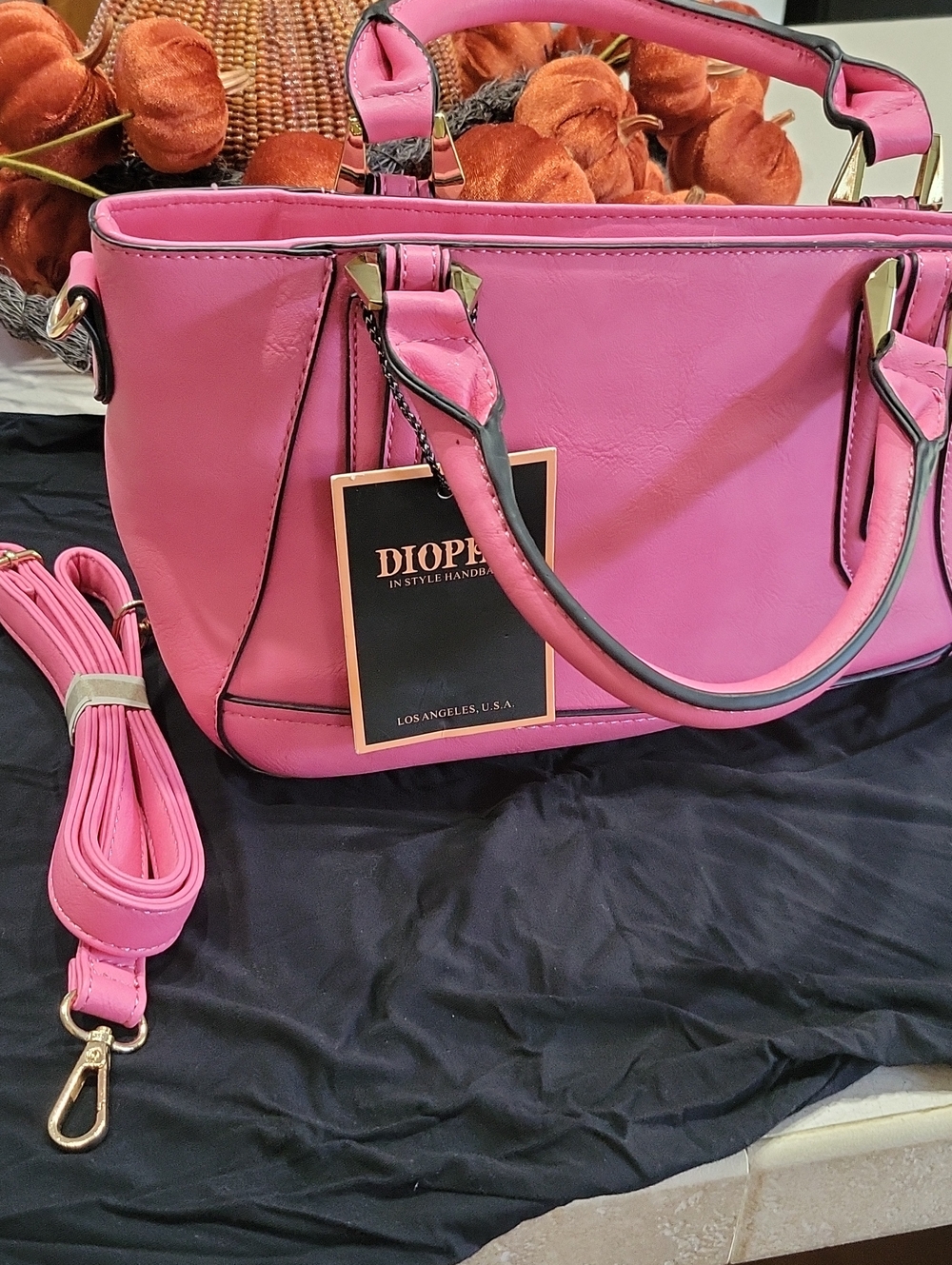 NWT -Diophy -Pink Structured Top-Handle Satchel